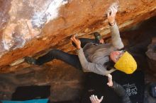 Bouldering in Hueco Tanks on 01/03/2020 with Blue Lizard Climbing and Yoga

Filename: SRM_20200103_1658580.jpg
Aperture: f/3.5
Shutter Speed: 1/250
Body: Canon EOS-1D Mark II
Lens: Canon EF 50mm f/1.8 II