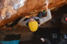 Bouldering in Hueco Tanks on 01/03/2020 with Blue Lizard Climbing and Yoga

Filename: SRM_20200103_1659020.jpg
Aperture: f/4.0
Shutter Speed: 1/250
Body: Canon EOS-1D Mark II
Lens: Canon EF 50mm f/1.8 II