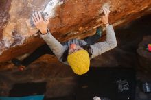 Bouldering in Hueco Tanks on 01/03/2020 with Blue Lizard Climbing and Yoga

Filename: SRM_20200103_1659030.jpg
Aperture: f/4.0
Shutter Speed: 1/250
Body: Canon EOS-1D Mark II
Lens: Canon EF 50mm f/1.8 II