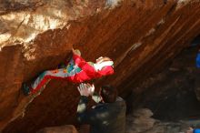 Bouldering in Hueco Tanks on 01/03/2020 with Blue Lizard Climbing and Yoga

Filename: SRM_20200103_1713160.jpg
Aperture: f/6.3
Shutter Speed: 1/320
Body: Canon EOS-1D Mark II
Lens: Canon EF 50mm f/1.8 II