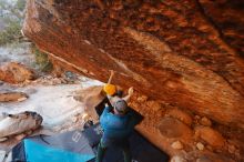 Bouldering in Hueco Tanks on 01/03/2020 with Blue Lizard Climbing and Yoga

Filename: SRM_20200103_1758580.jpg
Aperture: f/4.0
Shutter Speed: 1/250
Body: Canon EOS-1D Mark II
Lens: Canon EF 16-35mm f/2.8 L