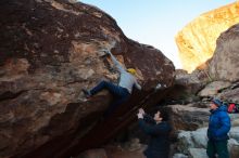 Bouldering in Hueco Tanks on 01/03/2020 with Blue Lizard Climbing and Yoga

Filename: SRM_20200103_1809510.jpg
Aperture: f/5.0
Shutter Speed: 1/250
Body: Canon EOS-1D Mark II
Lens: Canon EF 16-35mm f/2.8 L