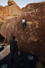 Bouldering in Hueco Tanks on 01/03/2020 with Blue Lizard Climbing and Yoga

Filename: SRM_20200103_1825370.jpg
Aperture: f/3.5
Shutter Speed: 1/200
Body: Canon EOS-1D Mark II
Lens: Canon EF 16-35mm f/2.8 L