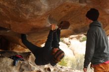 Bouldering in Hueco Tanks on 01/02/2020 with Blue Lizard Climbing and Yoga

Filename: SRM_20200102_1120570.jpg
Aperture: f/4.5
Shutter Speed: 1/250
Body: Canon EOS-1D Mark II
Lens: Canon EF 50mm f/1.8 II