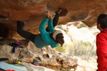 Bouldering in Hueco Tanks on 01/02/2020 with Blue Lizard Climbing and Yoga

Filename: SRM_20200102_1121520.jpg
Aperture: f/3.2
Shutter Speed: 1/250
Body: Canon EOS-1D Mark II
Lens: Canon EF 50mm f/1.8 II