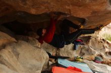 Bouldering in Hueco Tanks on 01/02/2020 with Blue Lizard Climbing and Yoga

Filename: SRM_20200102_1122350.jpg
Aperture: f/3.2
Shutter Speed: 1/250
Body: Canon EOS-1D Mark II
Lens: Canon EF 50mm f/1.8 II