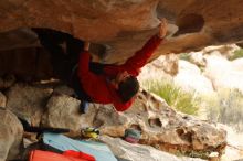 Bouldering in Hueco Tanks on 01/02/2020 with Blue Lizard Climbing and Yoga

Filename: SRM_20200102_1122440.jpg
Aperture: f/3.2
Shutter Speed: 1/250
Body: Canon EOS-1D Mark II
Lens: Canon EF 50mm f/1.8 II