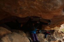 Bouldering in Hueco Tanks on 01/02/2020 with Blue Lizard Climbing and Yoga

Filename: SRM_20200102_1129430.jpg
Aperture: f/3.2
Shutter Speed: 1/250
Body: Canon EOS-1D Mark II
Lens: Canon EF 50mm f/1.8 II