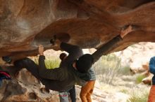 Bouldering in Hueco Tanks on 01/02/2020 with Blue Lizard Climbing and Yoga

Filename: SRM_20200102_1136350.jpg
Aperture: f/3.2
Shutter Speed: 1/250
Body: Canon EOS-1D Mark II
Lens: Canon EF 50mm f/1.8 II