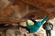 Bouldering in Hueco Tanks on 01/02/2020 with Blue Lizard Climbing and Yoga

Filename: SRM_20200102_1139410.jpg
Aperture: f/3.2
Shutter Speed: 1/250
Body: Canon EOS-1D Mark II
Lens: Canon EF 50mm f/1.8 II