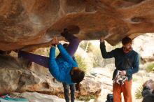 Bouldering in Hueco Tanks on 01/02/2020 with Blue Lizard Climbing and Yoga

Filename: SRM_20200102_1143190.jpg
Aperture: f/3.2
Shutter Speed: 1/250
Body: Canon EOS-1D Mark II
Lens: Canon EF 50mm f/1.8 II