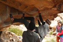 Bouldering in Hueco Tanks on 01/02/2020 with Blue Lizard Climbing and Yoga

Filename: SRM_20200102_1145560.jpg
Aperture: f/3.2
Shutter Speed: 1/250
Body: Canon EOS-1D Mark II
Lens: Canon EF 50mm f/1.8 II