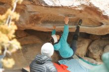 Bouldering in Hueco Tanks on 01/02/2020 with Blue Lizard Climbing and Yoga

Filename: SRM_20200102_1204120.jpg
Aperture: f/2.8
Shutter Speed: 1/250
Body: Canon EOS-1D Mark II
Lens: Canon EF 50mm f/1.8 II