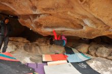 Bouldering in Hueco Tanks on 01/02/2020 with Blue Lizard Climbing and Yoga

Filename: SRM_20200102_1211240.jpg
Aperture: f/3.5
Shutter Speed: 1/250
Body: Canon EOS-1D Mark II
Lens: Canon EF 16-35mm f/2.8 L