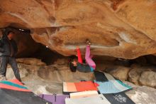 Bouldering in Hueco Tanks on 01/02/2020 with Blue Lizard Climbing and Yoga

Filename: SRM_20200102_1211270.jpg
Aperture: f/3.5
Shutter Speed: 1/250
Body: Canon EOS-1D Mark II
Lens: Canon EF 16-35mm f/2.8 L