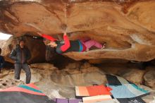 Bouldering in Hueco Tanks on 01/02/2020 with Blue Lizard Climbing and Yoga

Filename: SRM_20200102_1211410.jpg
Aperture: f/3.5
Shutter Speed: 1/250
Body: Canon EOS-1D Mark II
Lens: Canon EF 16-35mm f/2.8 L