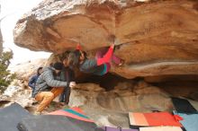 Bouldering in Hueco Tanks on 01/02/2020 with Blue Lizard Climbing and Yoga

Filename: SRM_20200102_1211480.jpg
Aperture: f/3.5
Shutter Speed: 1/250
Body: Canon EOS-1D Mark II
Lens: Canon EF 16-35mm f/2.8 L