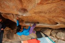 Bouldering in Hueco Tanks on 01/02/2020 with Blue Lizard Climbing and Yoga

Filename: SRM_20200102_1218550.jpg
Aperture: f/3.5
Shutter Speed: 1/250
Body: Canon EOS-1D Mark II
Lens: Canon EF 16-35mm f/2.8 L