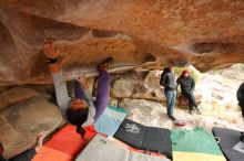 Bouldering in Hueco Tanks on 01/02/2020 with Blue Lizard Climbing and Yoga

Filename: SRM_20200102_1233170.jpg
Aperture: f/4.5
Shutter Speed: 1/250
Body: Canon EOS-1D Mark II
Lens: Canon EF 16-35mm f/2.8 L