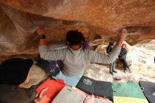 Bouldering in Hueco Tanks on 01/02/2020 with Blue Lizard Climbing and Yoga

Filename: SRM_20200102_1233230.jpg
Aperture: f/4.5
Shutter Speed: 1/250
Body: Canon EOS-1D Mark II
Lens: Canon EF 16-35mm f/2.8 L