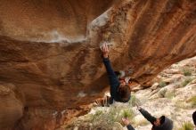 Bouldering in Hueco Tanks on 01/02/2020 with Blue Lizard Climbing and Yoga

Filename: SRM_20200102_1319510.jpg
Aperture: f/6.3
Shutter Speed: 1/250
Body: Canon EOS-1D Mark II
Lens: Canon EF 16-35mm f/2.8 L