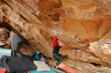 Bouldering in Hueco Tanks on 01/02/2020 with Blue Lizard Climbing and Yoga

Filename: SRM_20200102_1321500.jpg
Aperture: f/4.5
Shutter Speed: 1/250
Body: Canon EOS-1D Mark II
Lens: Canon EF 16-35mm f/2.8 L