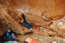 Bouldering in Hueco Tanks on 01/02/2020 with Blue Lizard Climbing and Yoga

Filename: SRM_20200102_1325470.jpg
Aperture: f/4.5
Shutter Speed: 1/250
Body: Canon EOS-1D Mark II
Lens: Canon EF 16-35mm f/2.8 L