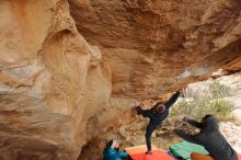 Bouldering in Hueco Tanks on 01/02/2020 with Blue Lizard Climbing and Yoga

Filename: SRM_20200102_1328230.jpg
Aperture: f/5.0
Shutter Speed: 1/250
Body: Canon EOS-1D Mark II
Lens: Canon EF 16-35mm f/2.8 L