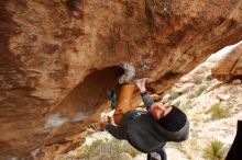 Bouldering in Hueco Tanks on 01/02/2020 with Blue Lizard Climbing and Yoga

Filename: SRM_20200102_1329370.jpg
Aperture: f/5.0
Shutter Speed: 1/250
Body: Canon EOS-1D Mark II
Lens: Canon EF 16-35mm f/2.8 L