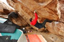 Bouldering in Hueco Tanks on 01/02/2020 with Blue Lizard Climbing and Yoga

Filename: SRM_20200102_1333560.jpg
Aperture: f/3.5
Shutter Speed: 1/250
Body: Canon EOS-1D Mark II
Lens: Canon EF 16-35mm f/2.8 L