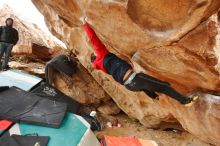 Bouldering in Hueco Tanks on 01/02/2020 with Blue Lizard Climbing and Yoga

Filename: SRM_20200102_1334020.jpg
Aperture: f/3.2
Shutter Speed: 1/250
Body: Canon EOS-1D Mark II
Lens: Canon EF 16-35mm f/2.8 L