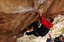 Bouldering in Hueco Tanks on 01/02/2020 with Blue Lizard Climbing and Yoga

Filename: SRM_20200102_1334331.jpg
Aperture: f/5.6
Shutter Speed: 1/250
Body: Canon EOS-1D Mark II
Lens: Canon EF 16-35mm f/2.8 L