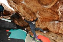 Bouldering in Hueco Tanks on 01/02/2020 with Blue Lizard Climbing and Yoga

Filename: SRM_20200102_1337301.jpg
Aperture: f/4.0
Shutter Speed: 1/250
Body: Canon EOS-1D Mark II
Lens: Canon EF 16-35mm f/2.8 L