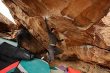 Bouldering in Hueco Tanks on 01/02/2020 with Blue Lizard Climbing and Yoga

Filename: SRM_20200102_1342191.jpg
Aperture: f/4.0
Shutter Speed: 1/250
Body: Canon EOS-1D Mark II
Lens: Canon EF 16-35mm f/2.8 L