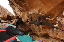 Bouldering in Hueco Tanks on 01/02/2020 with Blue Lizard Climbing and Yoga

Filename: SRM_20200102_1342370.jpg
Aperture: f/4.0
Shutter Speed: 1/250
Body: Canon EOS-1D Mark II
Lens: Canon EF 16-35mm f/2.8 L