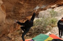 Bouldering in Hueco Tanks on 01/02/2020 with Blue Lizard Climbing and Yoga

Filename: SRM_20200102_1343250.jpg
Aperture: f/5.0
Shutter Speed: 1/250
Body: Canon EOS-1D Mark II
Lens: Canon EF 16-35mm f/2.8 L