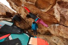 Bouldering in Hueco Tanks on 01/02/2020 with Blue Lizard Climbing and Yoga

Filename: SRM_20200102_1345550.jpg
Aperture: f/3.5
Shutter Speed: 1/250
Body: Canon EOS-1D Mark II
Lens: Canon EF 16-35mm f/2.8 L