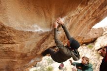 Bouldering in Hueco Tanks on 01/02/2020 with Blue Lizard Climbing and Yoga

Filename: SRM_20200102_1347240.jpg
Aperture: f/3.5
Shutter Speed: 1/250
Body: Canon EOS-1D Mark II
Lens: Canon EF 16-35mm f/2.8 L