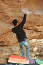 Bouldering in Hueco Tanks on 01/02/2020 with Blue Lizard Climbing and Yoga

Filename: SRM_20200102_1355540.jpg
Aperture: f/3.2
Shutter Speed: 1/500
Body: Canon EOS-1D Mark II
Lens: Canon EF 50mm f/1.8 II