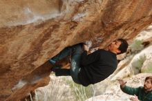 Bouldering in Hueco Tanks on 01/02/2020 with Blue Lizard Climbing and Yoga

Filename: SRM_20200102_1356130.jpg
Aperture: f/3.2
Shutter Speed: 1/250
Body: Canon EOS-1D Mark II
Lens: Canon EF 50mm f/1.8 II