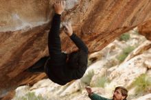 Bouldering in Hueco Tanks on 01/02/2020 with Blue Lizard Climbing and Yoga

Filename: SRM_20200102_1356200.jpg
Aperture: f/2.8
Shutter Speed: 1/250
Body: Canon EOS-1D Mark II
Lens: Canon EF 50mm f/1.8 II