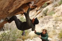 Bouldering in Hueco Tanks on 01/02/2020 with Blue Lizard Climbing and Yoga

Filename: SRM_20200102_1403070.jpg
Aperture: f/4.5
Shutter Speed: 1/250
Body: Canon EOS-1D Mark II
Lens: Canon EF 50mm f/1.8 II