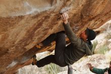 Bouldering in Hueco Tanks on 01/02/2020 with Blue Lizard Climbing and Yoga

Filename: SRM_20200102_1403140.jpg
Aperture: f/2.8
Shutter Speed: 1/250
Body: Canon EOS-1D Mark II
Lens: Canon EF 50mm f/1.8 II