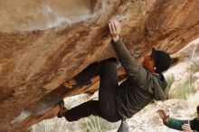 Bouldering in Hueco Tanks on 01/02/2020 with Blue Lizard Climbing and Yoga

Filename: SRM_20200102_1403141.jpg
Aperture: f/2.8
Shutter Speed: 1/250
Body: Canon EOS-1D Mark II
Lens: Canon EF 50mm f/1.8 II