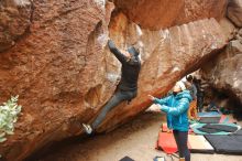 Bouldering in Hueco Tanks on 01/02/2020 with Blue Lizard Climbing and Yoga

Filename: SRM_20200102_1434170.jpg
Aperture: f/4.5
Shutter Speed: 1/250
Body: Canon EOS-1D Mark II
Lens: Canon EF 16-35mm f/2.8 L