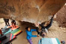 Bouldering in Hueco Tanks on 01/02/2020 with Blue Lizard Climbing and Yoga

Filename: SRM_20200102_1441000.jpg
Aperture: f/3.5
Shutter Speed: 1/250
Body: Canon EOS-1D Mark II
Lens: Canon EF 16-35mm f/2.8 L