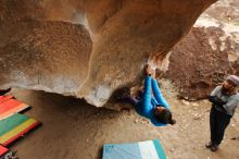 Bouldering in Hueco Tanks on 01/02/2020 with Blue Lizard Climbing and Yoga

Filename: SRM_20200102_1442160.jpg
Aperture: f/4.0
Shutter Speed: 1/250
Body: Canon EOS-1D Mark II
Lens: Canon EF 16-35mm f/2.8 L