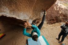 Bouldering in Hueco Tanks on 01/02/2020 with Blue Lizard Climbing and Yoga

Filename: SRM_20200102_1443200.jpg
Aperture: f/4.5
Shutter Speed: 1/250
Body: Canon EOS-1D Mark II
Lens: Canon EF 16-35mm f/2.8 L