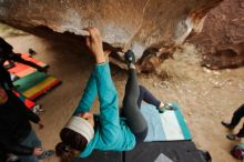 Bouldering in Hueco Tanks on 01/02/2020 with Blue Lizard Climbing and Yoga

Filename: SRM_20200102_1443300.jpg
Aperture: f/4.0
Shutter Speed: 1/250
Body: Canon EOS-1D Mark II
Lens: Canon EF 16-35mm f/2.8 L