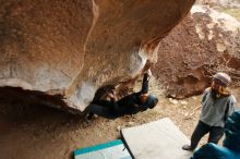 Bouldering in Hueco Tanks on 01/02/2020 with Blue Lizard Climbing and Yoga

Filename: SRM_20200102_1452360.jpg
Aperture: f/3.5
Shutter Speed: 1/250
Body: Canon EOS-1D Mark II
Lens: Canon EF 16-35mm f/2.8 L